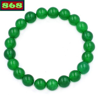 Chuỗi đeo tay đá xanh lá 8 ly 21 hạt, vòng tay chuỗi hạt