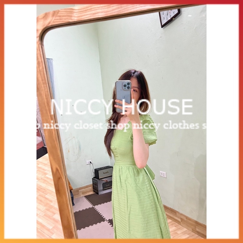 [ẢNH THẬT/VIDEO] Váy đũi tay bồng cổ vuông, váy tay bồng 4 Màu 2 LỚP dày dặn (ảnh thật ở cuối) | BigBuy360 - bigbuy360.vn