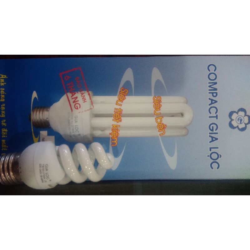Combo 6Bóng compact Gia Lộc tiết kiệm điện loại 7w,9w,11w xoắn.Hàng chính hãng.
