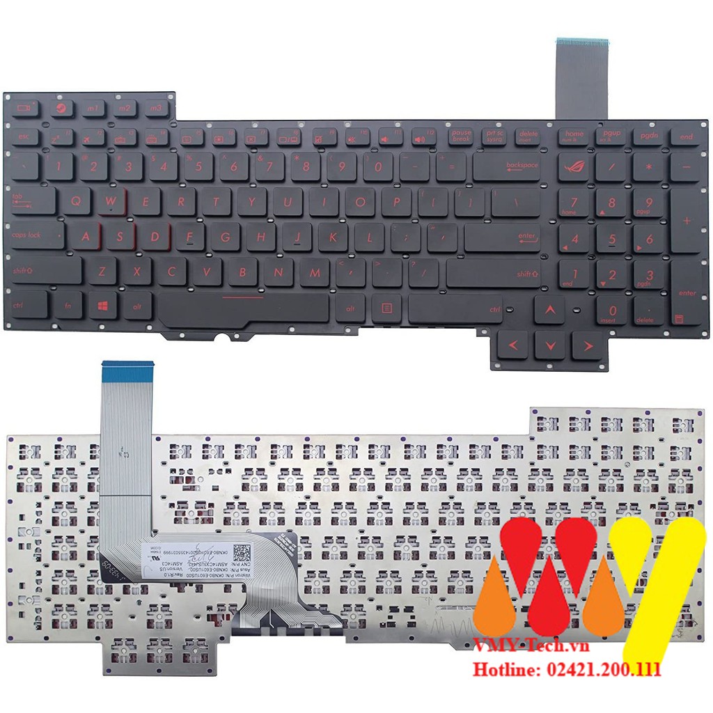 Bàn phím laptop ASUS G751 G751J G751JL G751JM G751JT G751JY G752VT G752VY GFX71JT GFX71JY NEW 100%