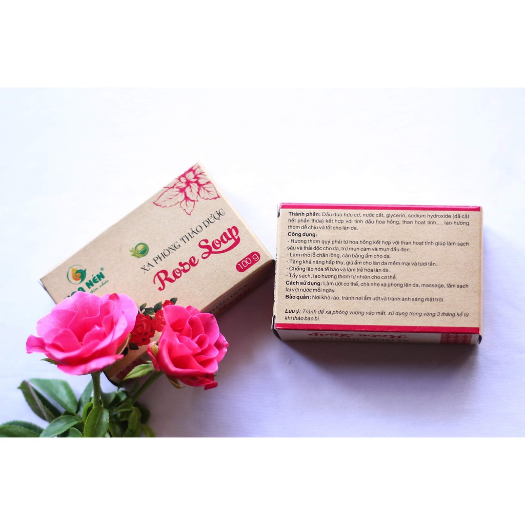 Xà phòng ROSE SOAP 100g Hoa Nén_Xà phòng tắm thiên nhiên cao cấp hoàn toàn từ thảo dược