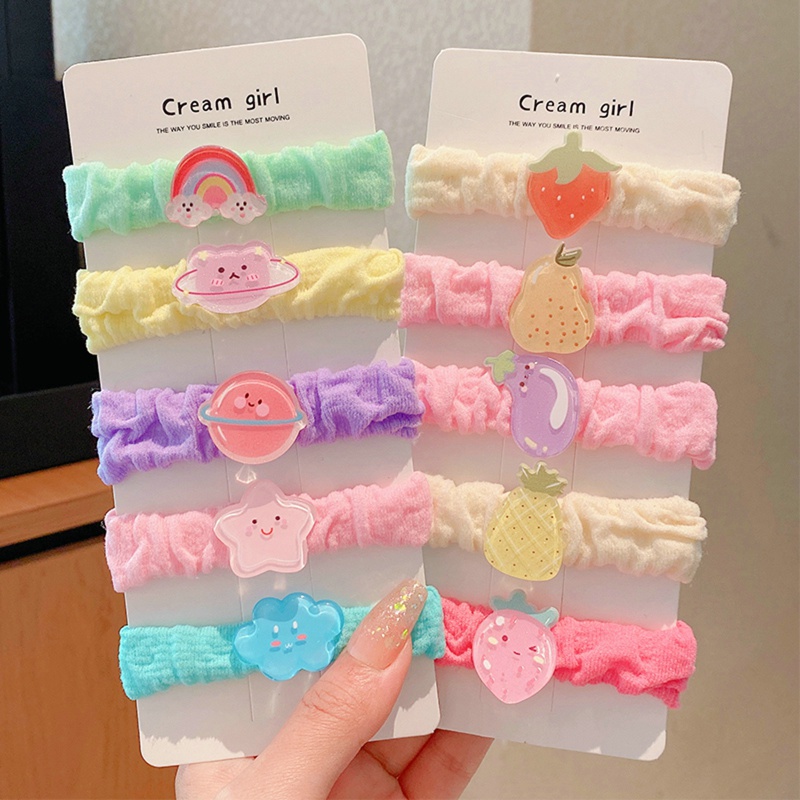 Dây Buộc Tóc Scrunchies Nhiều Màu Sắc Dễ Thương Cho Bé Gái