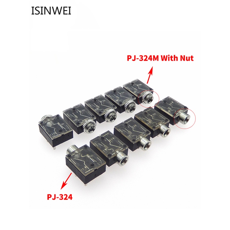 Set 100 Đầu Nối PJ-306 PJ-307 PJ-316 PJ-318 PJ-319 PJ-324 PJ-324M PJ-325 3.5mm Cao Cấp