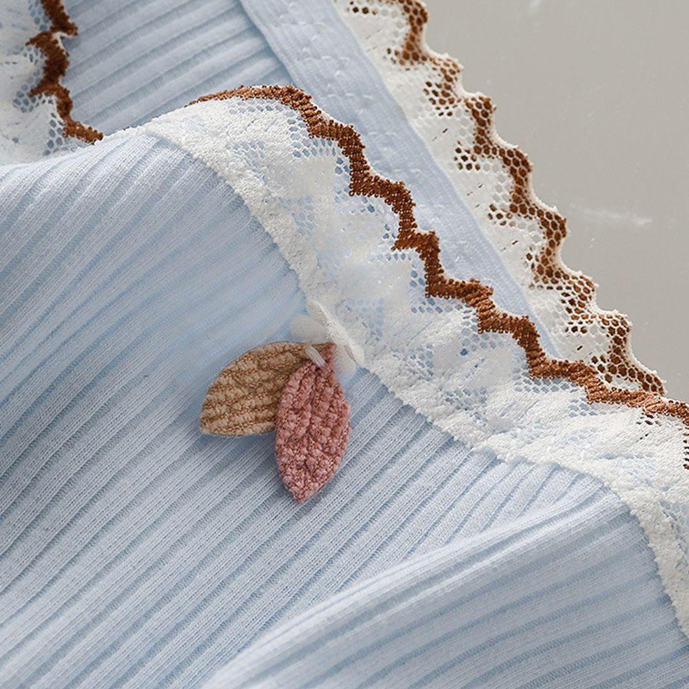 OCEANMAP Quần Lót Cotton Phối Ren Màu Sắc Macaron Dành Cho Nữ
