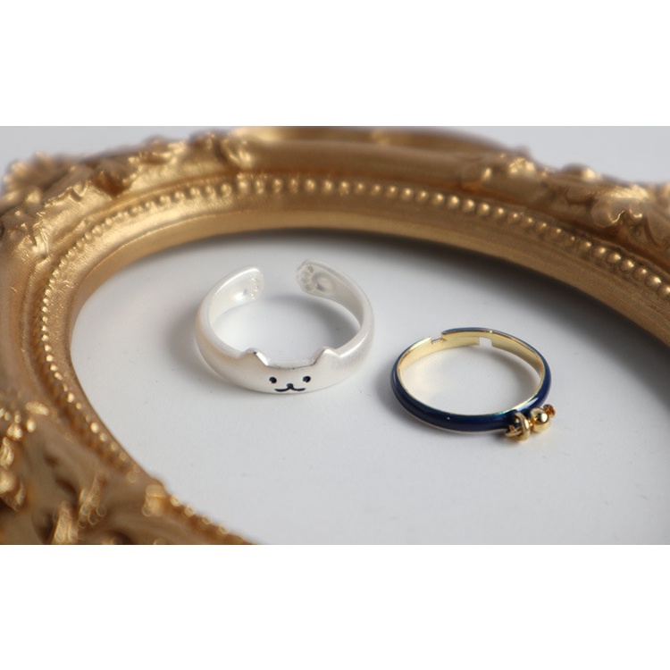[Hàng Mới Về] Nhẫn Hở Mặt Họa Tiết Chân Mèo Dễ Thương Có Thể Điều Chỉnh