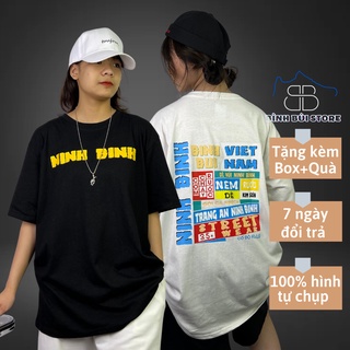 Áo thun tay lỡ ninh bình local áo phông unisex nam nữ form rộng dáng thụng