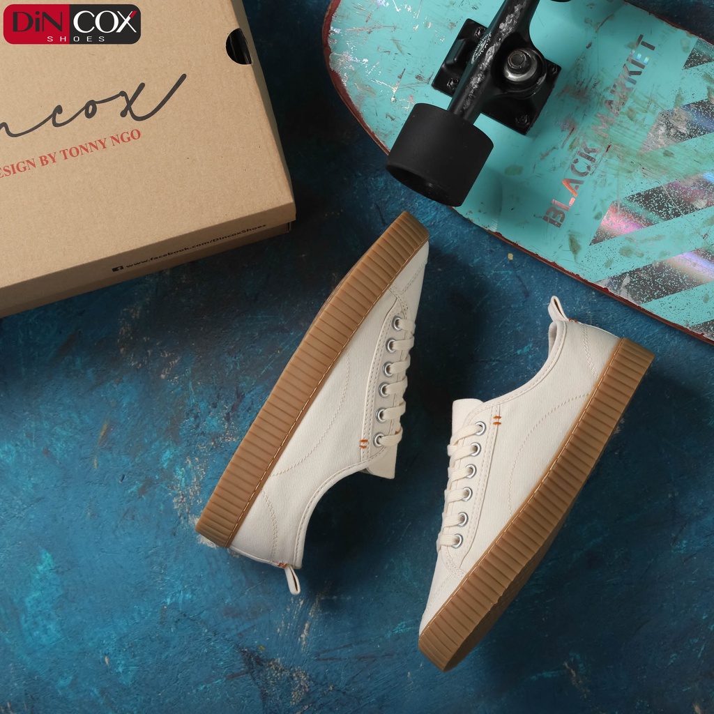 Giày Sneaker Vải Unisex DINCOX D27 WHITE Đơn Giản Hiện Đại