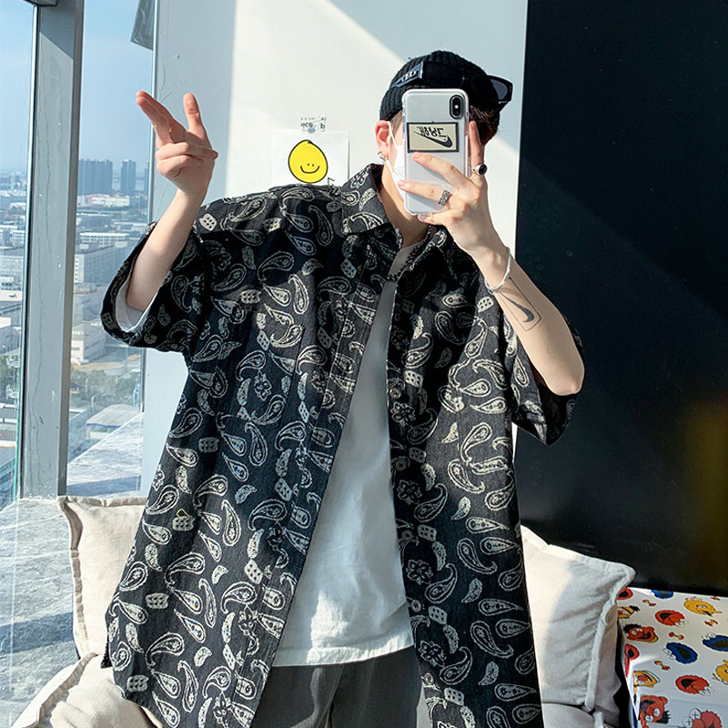 Áo Sơ Mi Nam Tay Ngắn Họa Tiết Hoa Thời Trang Hàn Quốc | BigBuy360 - bigbuy360.vn