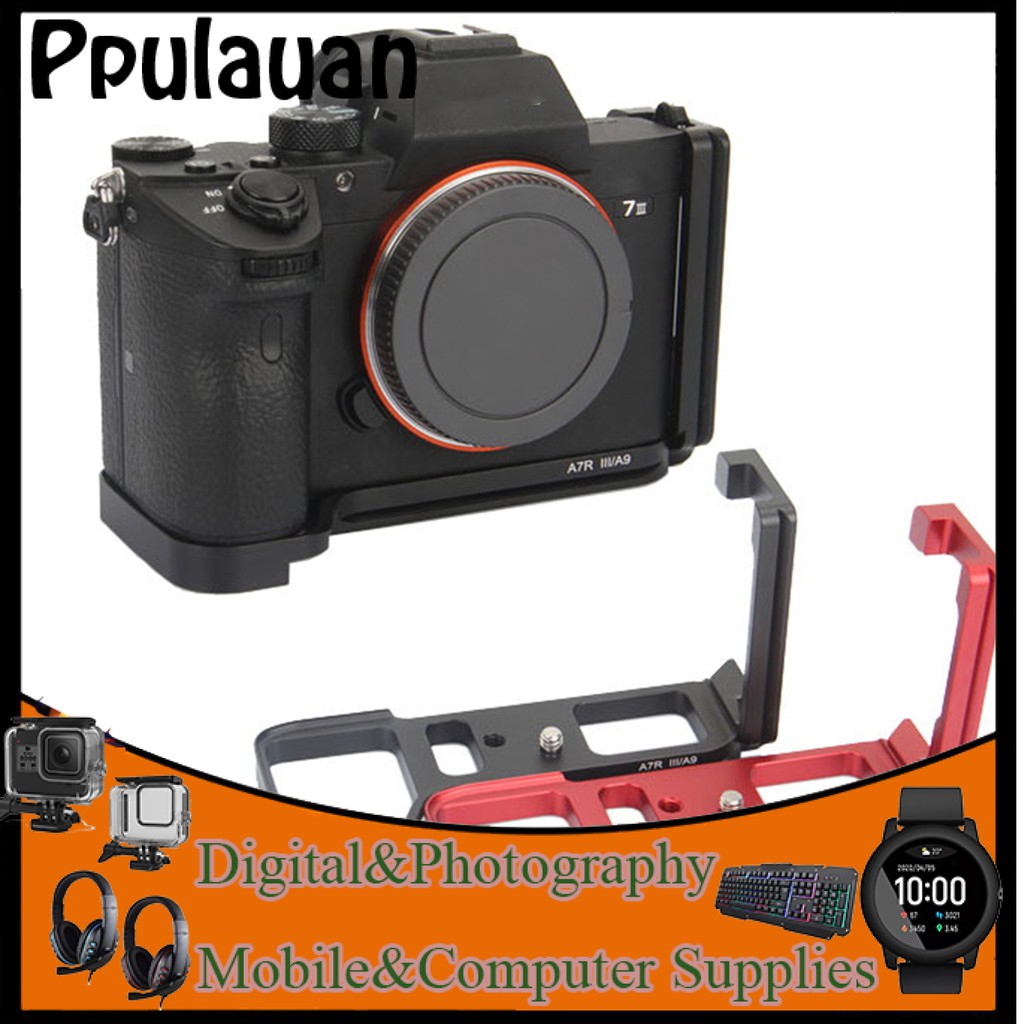 [Ppulauan]Aluminum Alloy Quick Release L Plate Bracket Hand Grip for Sony A7M3 A7R3 A9