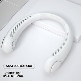 Quạt đeo cổ mini không cánh thổi 360 độ có 3 chế độ gió , Dáng Thể Thao -Quạt tích điện mini siêu phẩm hè