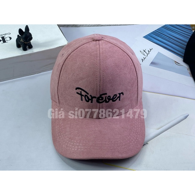 Nón lưỡi trai ❤️ Nhung mịm thêu forever cá tính thời trang hàn quốc