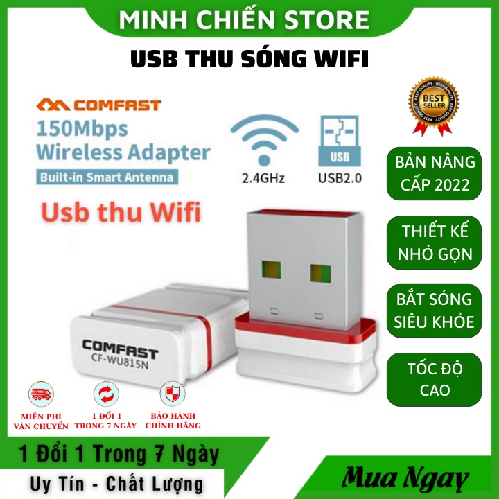 USB Wifi Comfast CF-WU815N Thu Sóng Khỏe, Tốc Độ Nhanh, Không Cần Cài Đặt - Hàng Chính Hãng