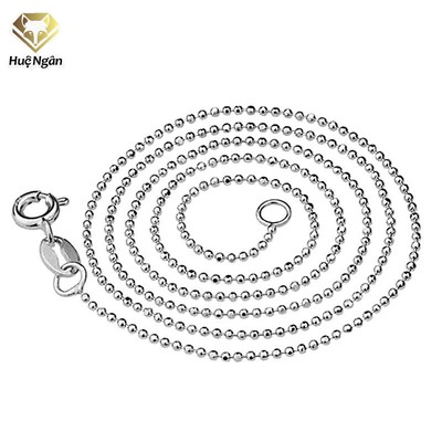 Dây chuyền bạc Ý 925 Bạc Huệ Ngân-Bi trơn Trẻ em GZ1.5 38cm