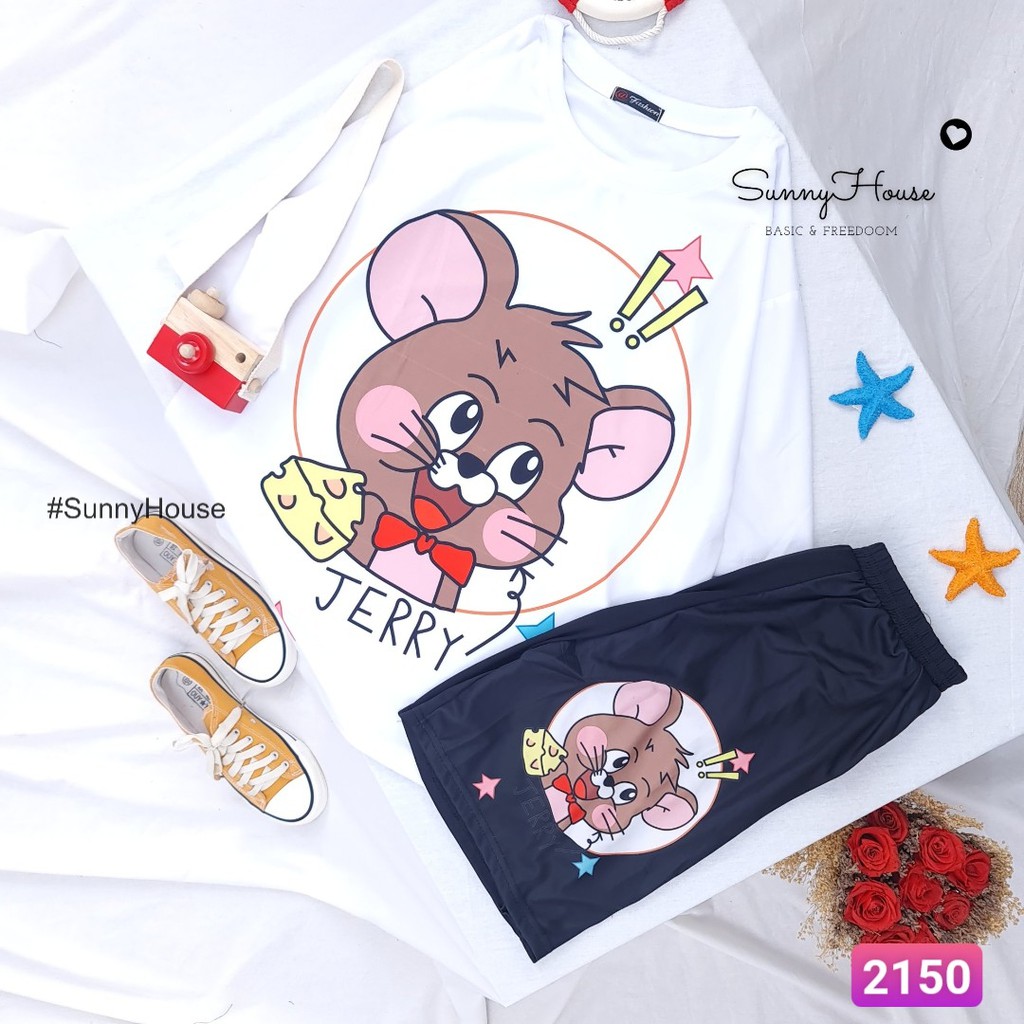 Set đồ bộ ngắn cartoon hoạt hình .Unisex form rộng Xưởng Giá Gốc Mã SP002150