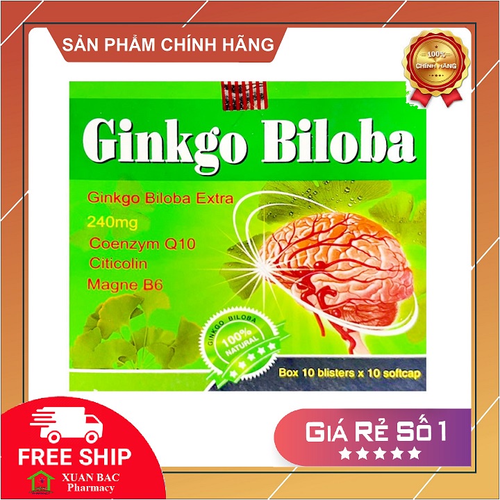 ✅[CHÍNH HÃNG] Bổ não Ginko Biloba Extra 240mg Extra - bổ huyết hoạt huyết, giảm thiểu năng tuần hoàn não (Hộp 100 viên)