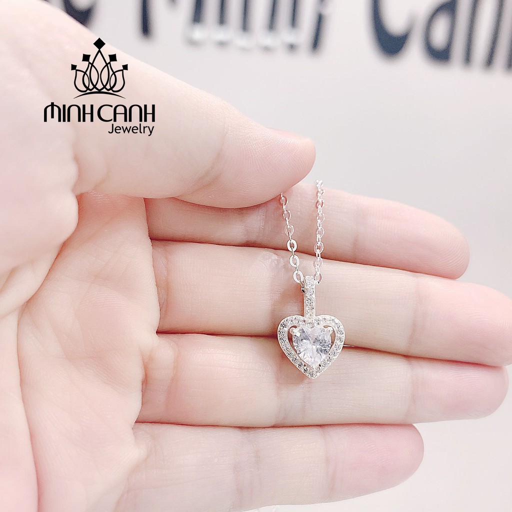 Bộ Trang Sức Bạc Nữ Hình Trái Tim Đính Đá - Minh Canh Jewelry