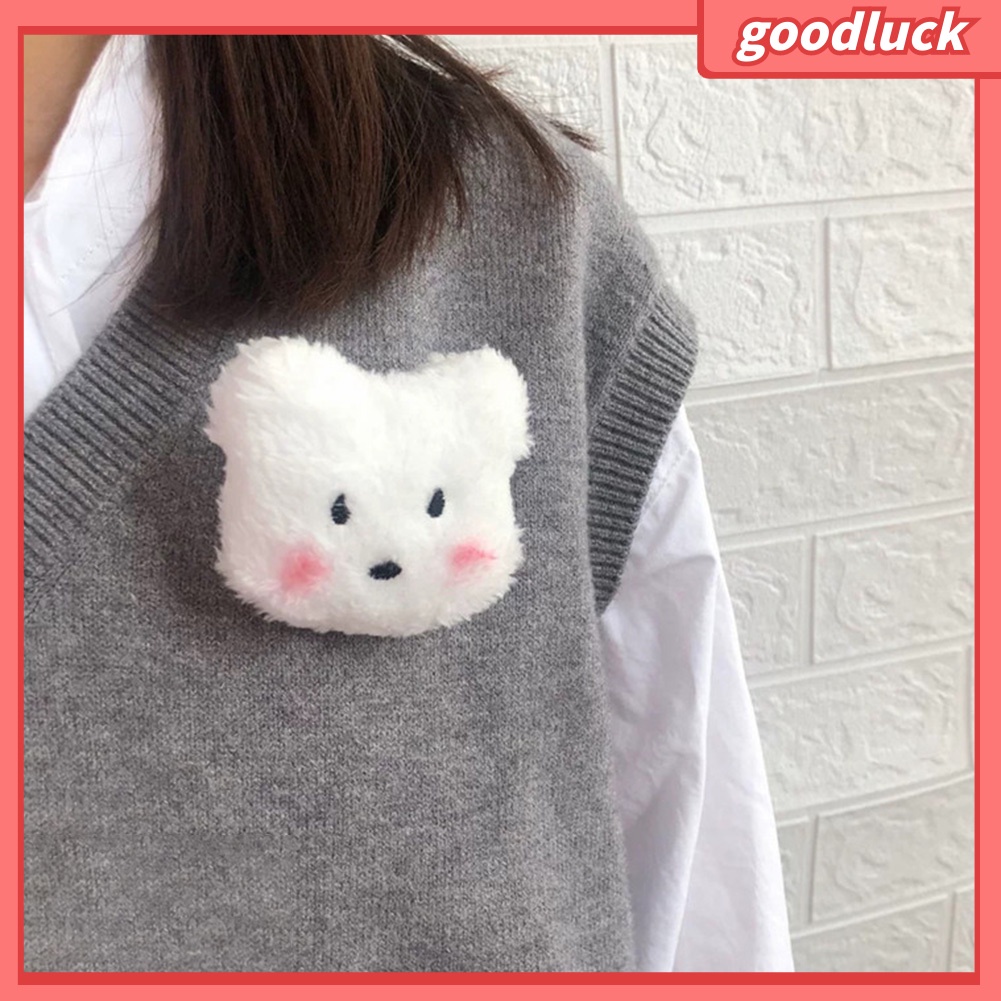 ps/Lovely Rabbit Bear Plush Doll Brooch Pin Bag Decoration Jacket Lapel Accessory
