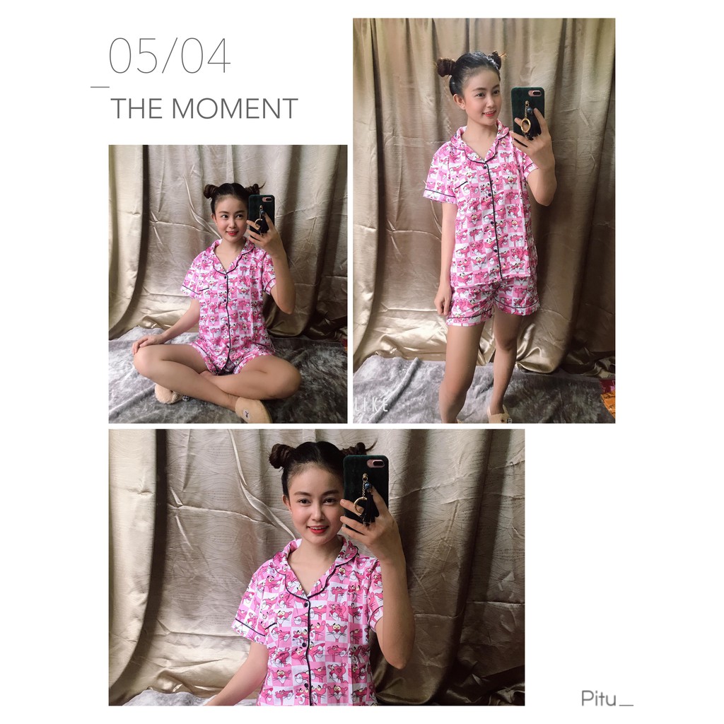 Set Đồ Bộ Nữ Pijama Kate Đùi Cao Cấp Cực Dễ Thương