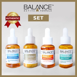 [COMBO 2 chai] Balance Active Formula Vitamin C Làm Sáng, Niacinamide Ngừa Mụn, Hyaluronic Cấp Nước, Gold Collagen 30ml