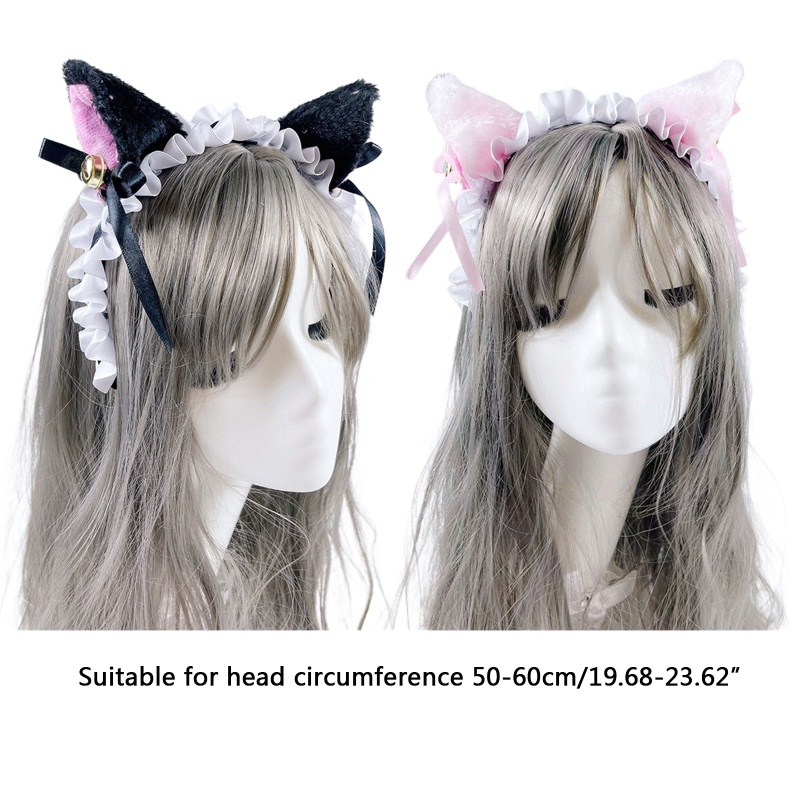 Băng Đô Tai Mèo Màu Trắng Đen Đơn Giản Ngọt Ngào Cho Nữ