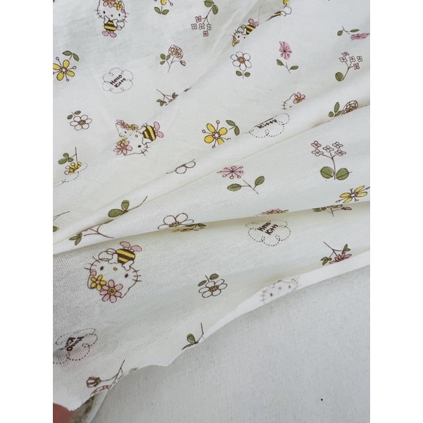 Vải thun cotton 2c hình kitty