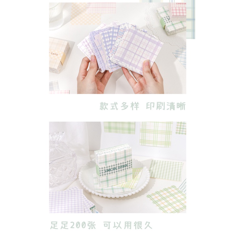 Peach Checkered element sticky note paper Memo Pad School Office Stationery Notepad