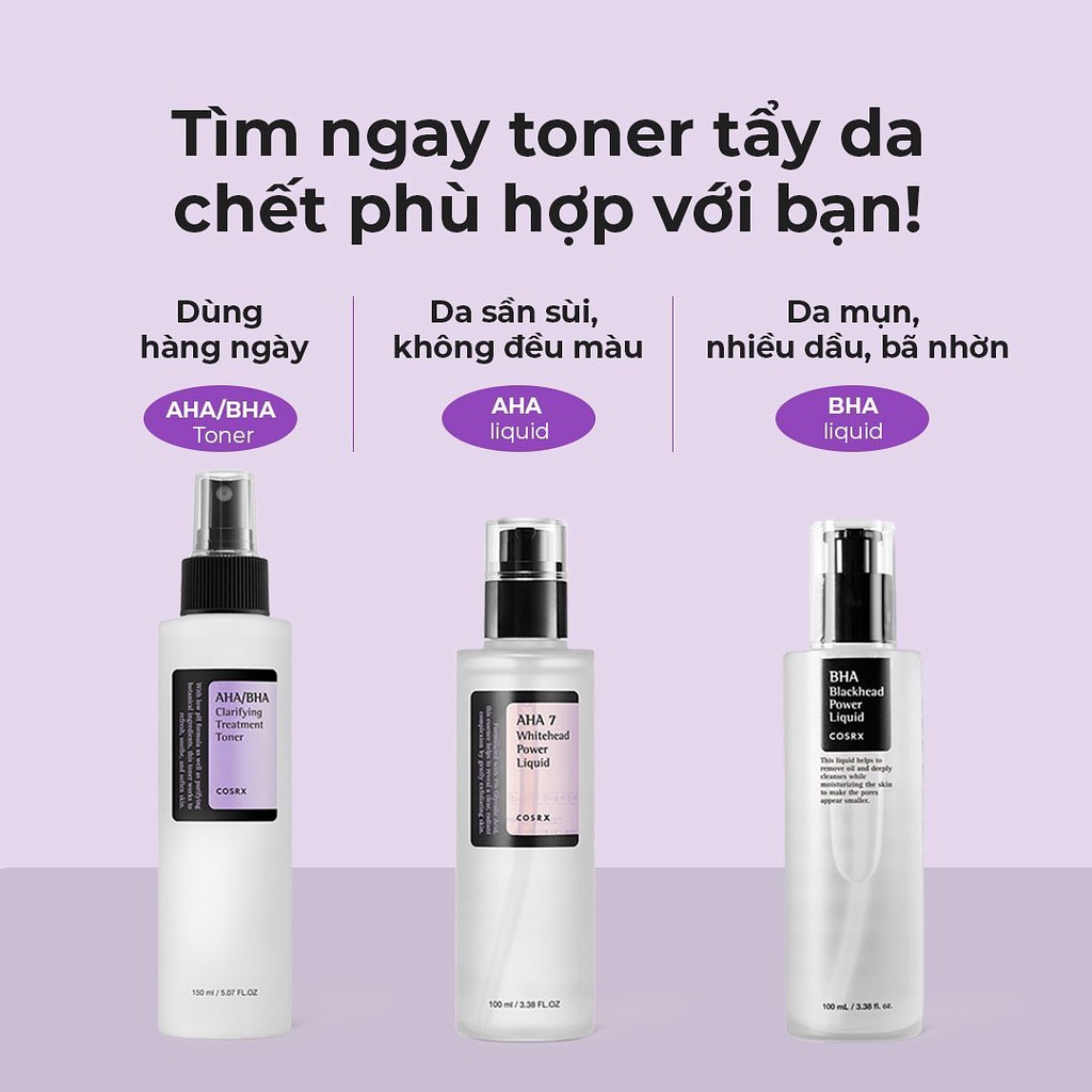 Tẩy Da Chết Giảm Mụn, Làm Sáng Da Cosrx AHA 7 Whitehead Power Liquid