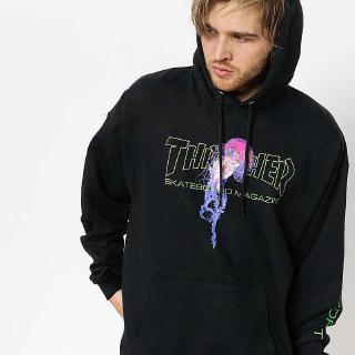 【Tiền mặt khi giao hàng】Có hàng sẵn  THRASHER Long sleeved Hoodie Coat Sweatshirt loose blouse Unisex