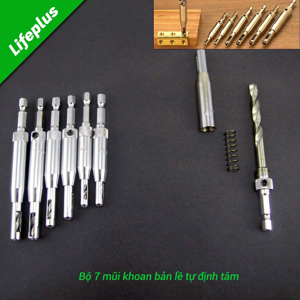 Bộ 7 mũi khoan bản lề tự định tâm 2-6.3mm