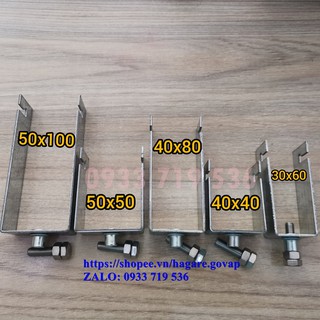 Tổng hợp Pát u3060-u4040-u4080-u50100 kẹp dưới tấm pin lên xà gồ thép hộp-u3060-u4040-u4080-u50100