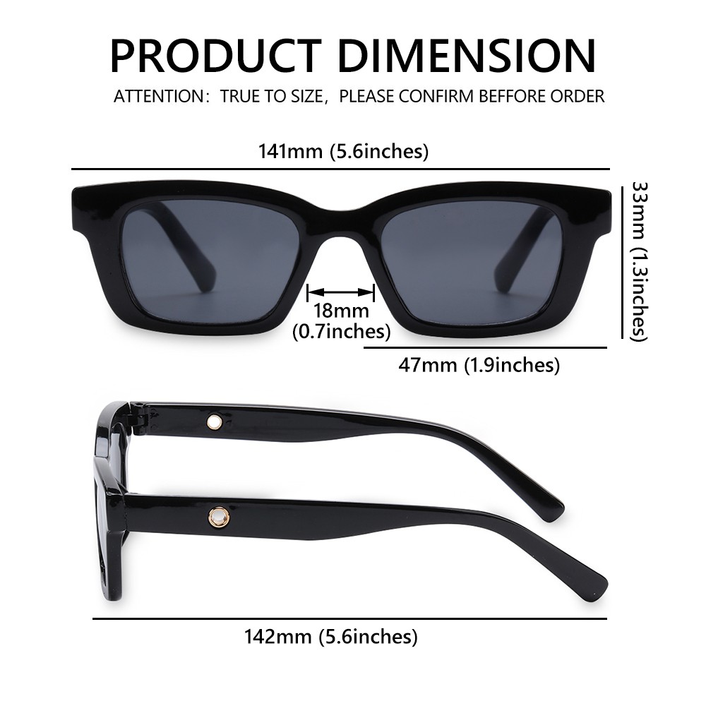 Kính Mát Hình Chữ Nhật Chống Tia UV400 Phong Cách Cổ Điển Thời Trang Cho Nữ