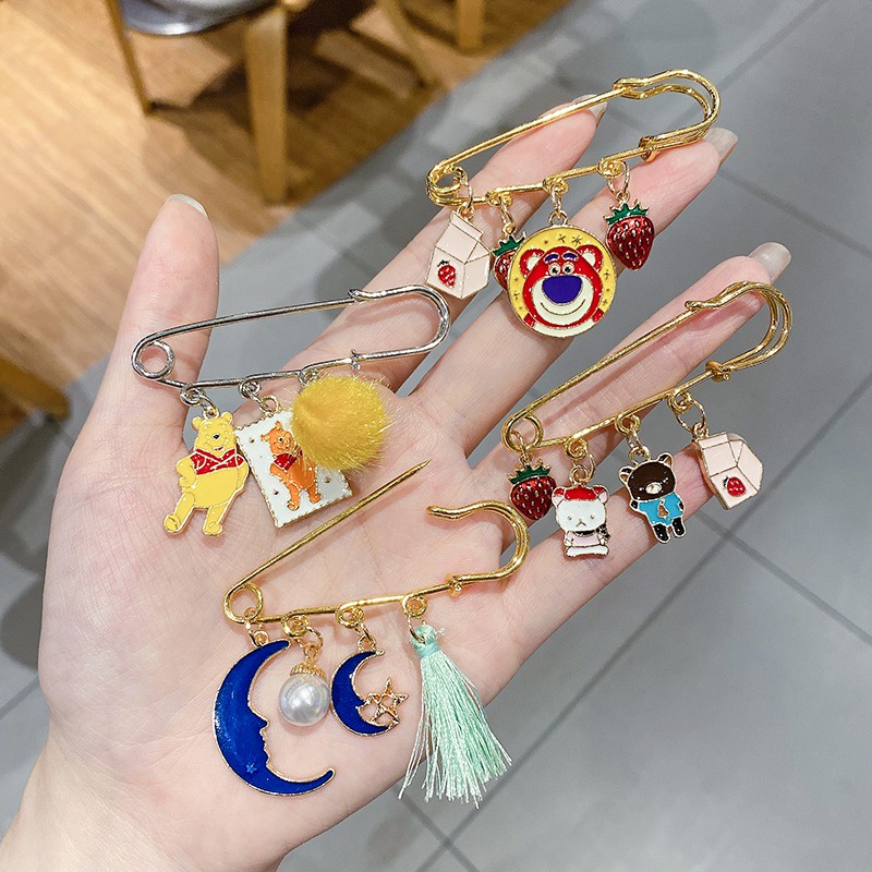 Cài áo kim tây động vật ngựa unicorn/ thỏ universe/ gấu trúc - GC394