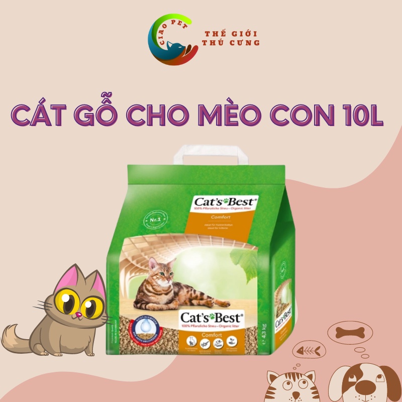 [10L] Cát mèo hữu cơ Cat's Best Comfort (Đặc biệt tốt cho mèo con) (4.3kg)