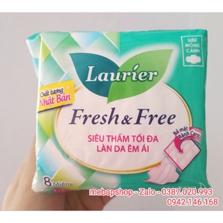 BĂNG VỆ SINH LAURIER SIÊU MỎNG CÁNH 8 MIẾNG