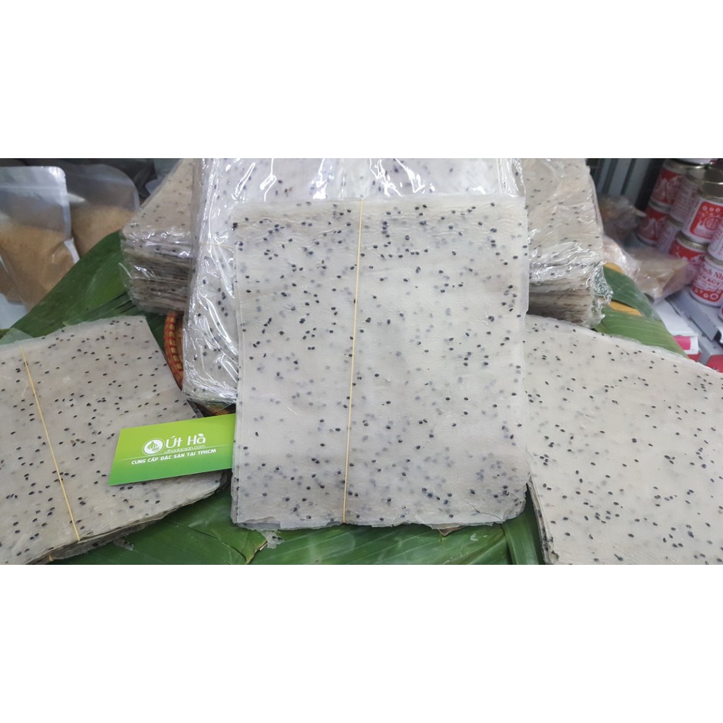 Bánh Tráng Cuốn Nhúng Mè  Đen Ninh Thuận Sấp 1Kg Bánh Sản Xuất Thủ Công Truyền Thống Từ Bột Gạo Và Mè - Út Hà Đặc Sản