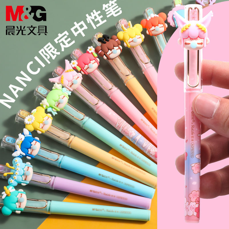 Bút viết mực gel 0.5m màu đen thiết kế đơn giản và đẹp mắt thích hợp cho học sinh x6H4