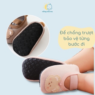 Giày vải tập đi hình gấu teddy cho bé nắng của mẹ có quai ngang chắc chân - ảnh sản phẩm 4