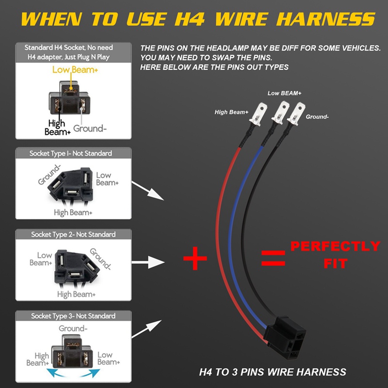 Đèn Pha Led 5X7 Inch 7X6 Có Chùm Cao Thấp Cho Jeep YJ Cherokee XJ