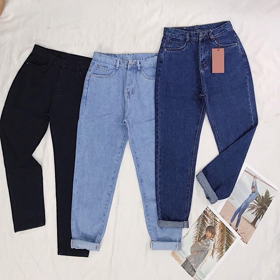 Quần Jeans Baggy QJ001 Nam/Nữ - 3 Màu Cực Xinh - Rách Hông - Đùi - Gối - Lưng Cao Siêu Đẹp - Không Giãn [TIEMDOJEAN]