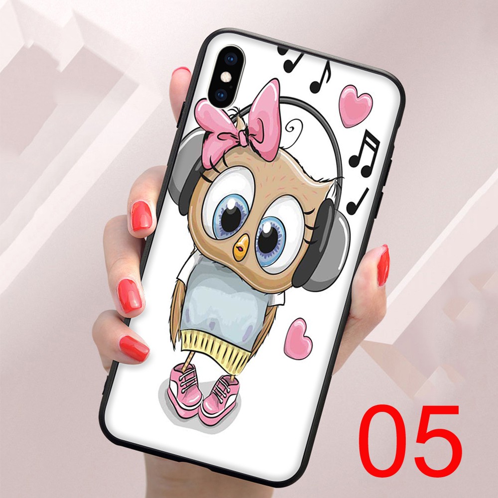 Ốp Lưng Mềm In Hình Chim Cú Đáng Yêu Cho Iphone 8 7 6 6s 5 5s Se Plus X Xs Max