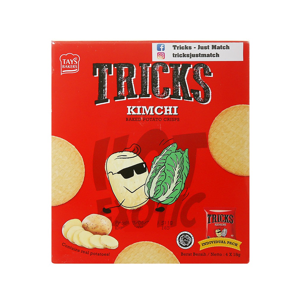 Bánh khoai tây chiên vị kim chi Tricks hộp 72g