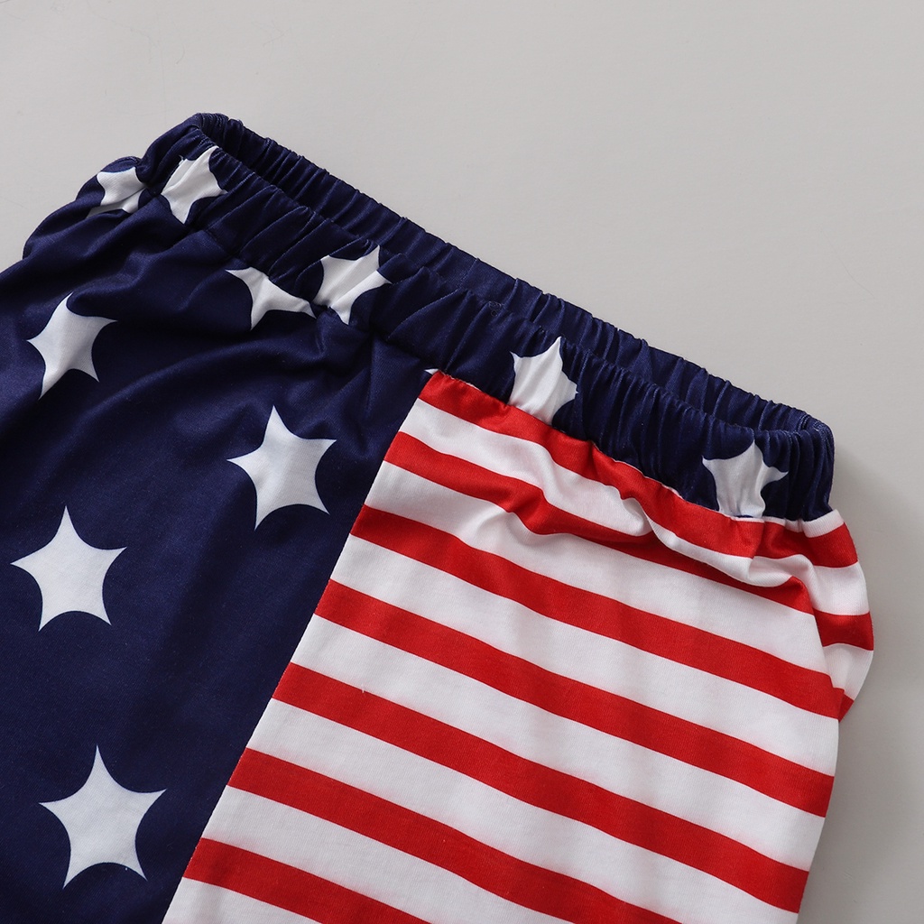 Bộ trang phục 2 món Mikrdoo dành cho trẻ em gồm áo thun tay ngắn + quần kẻ sọc ngang thời trang mùa hè