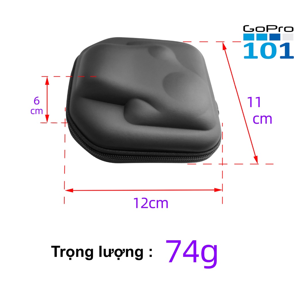 Hộp mini size Trung chống sốc chống nước da láng cho gopro 5 6 7 8 9 10, Sjcam, Yi Action, Osmo Action - Gopro101