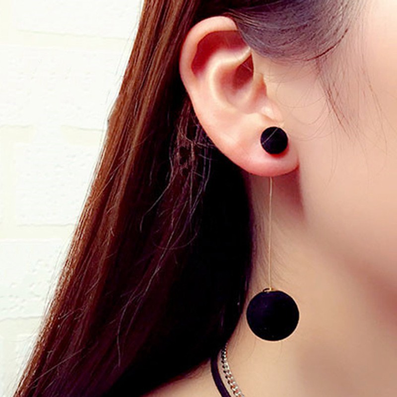1 Đôi Khuyên Tai Hai Mặt Thời Trang Cho Nữ