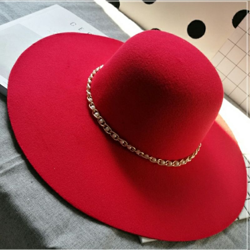 Mũ nón rộng vành nữ đẹp fedora nỉ đi biển dạo phố Lh 0917399527
