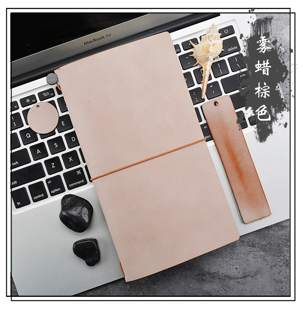 [A5/Standard/Portable/Passport Type] L.M Travel Book Travrlrr's Notebook Handmade TN Journal Book Vintage Wax-Wiping Notepad DIY Function Notebook Inner Page 192 Pages