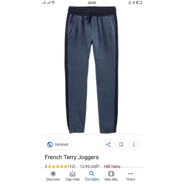 Quần dài thun oshkosh xuất xịn