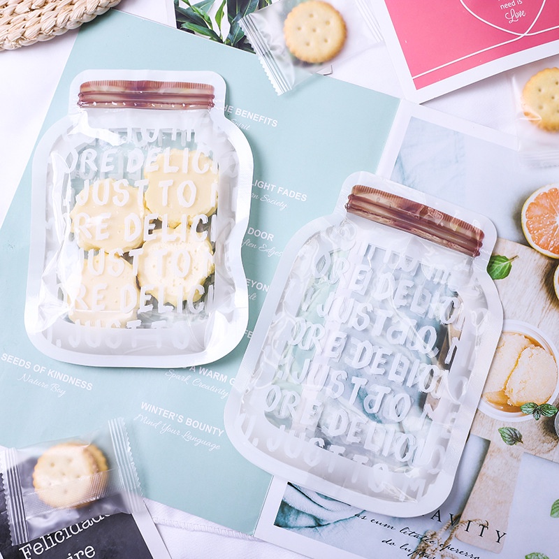 Túi đựng bánh kẹo, bao bì đựng snack zip tự niêm phong hình hũ lọ - VUA BAO BÌ