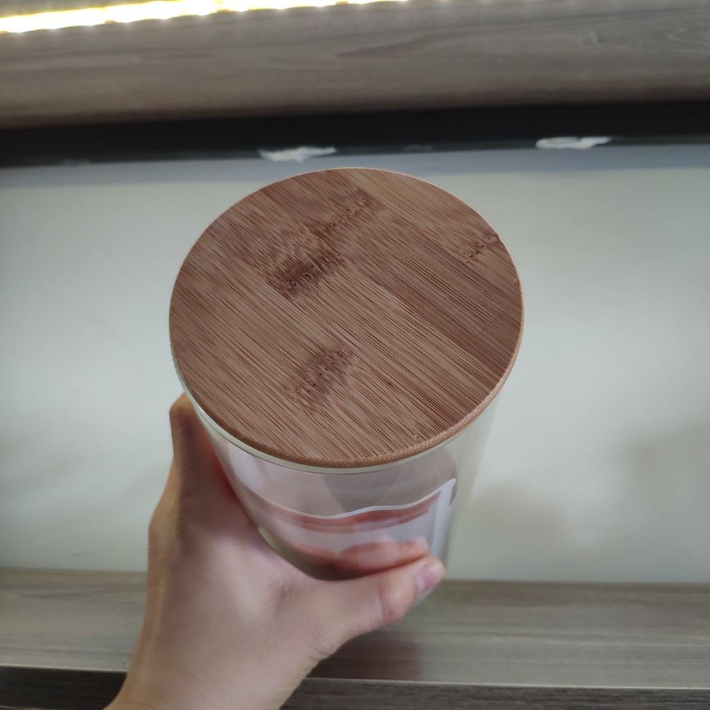 Lọ hũ thủy tinh có nắp đậy bằng gỗ, hàng nhập khẩu cao cấp | BigBuy360 - bigbuy360.vn