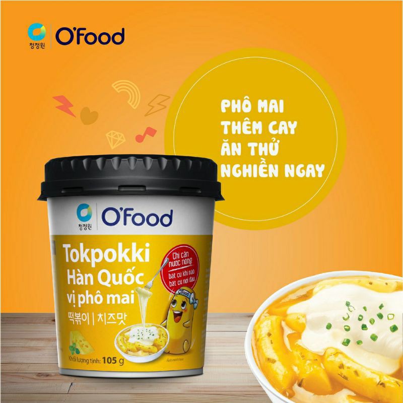 Bánh gạo Tokpokki Hàn Quốc O'Food ăn liền 105g